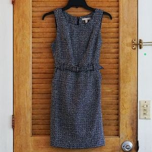 Banana Republic Black and White Tweed Belted Mini